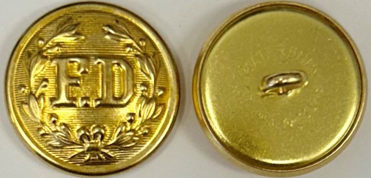 FD UNIFORM BRASS JACKET BUTTON - FD BUTTON - 1 EACH.